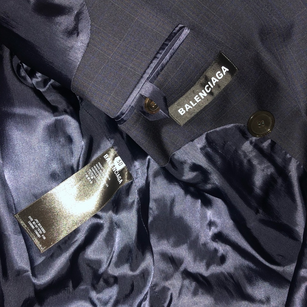 BALENCIAGA CHECK HIGH COLLAR JACKET SIZE 50/L - Picture 6 of 8